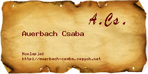 Auerbach Csaba névjegykártya